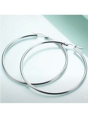 Classic Silver Hoop Earrings - Women's Jewelry